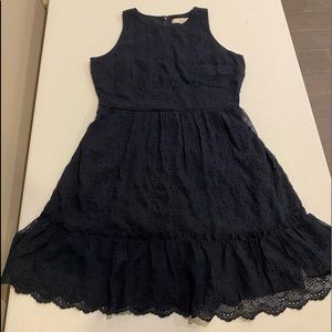 Loft Navy Patterned Dress
